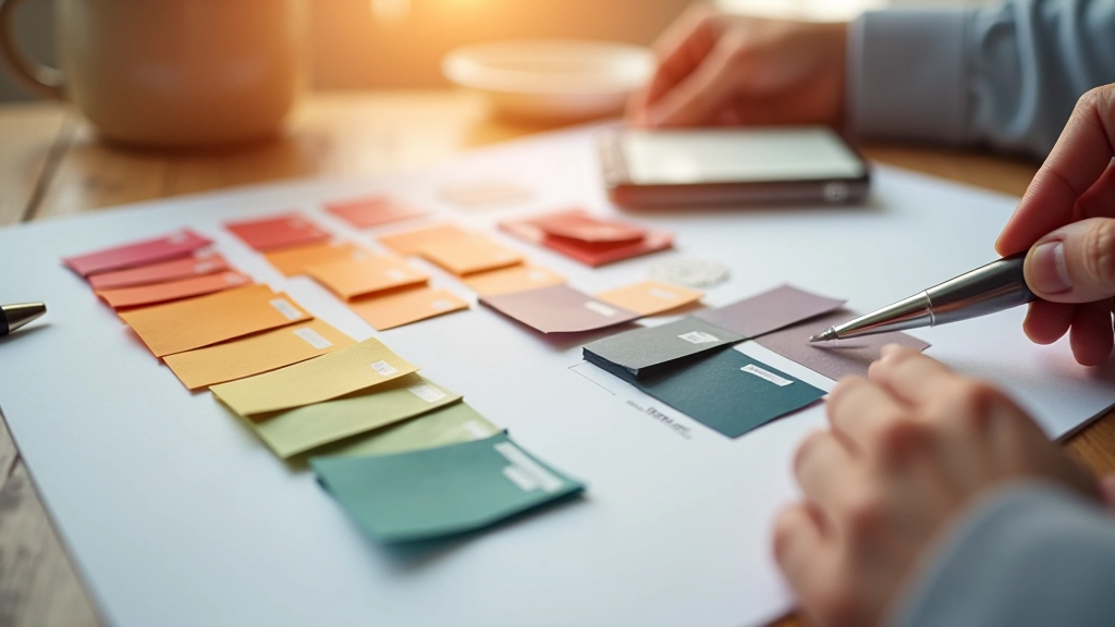 Color palette development process showing multiple swatches arranged to demonstrate cohesive design