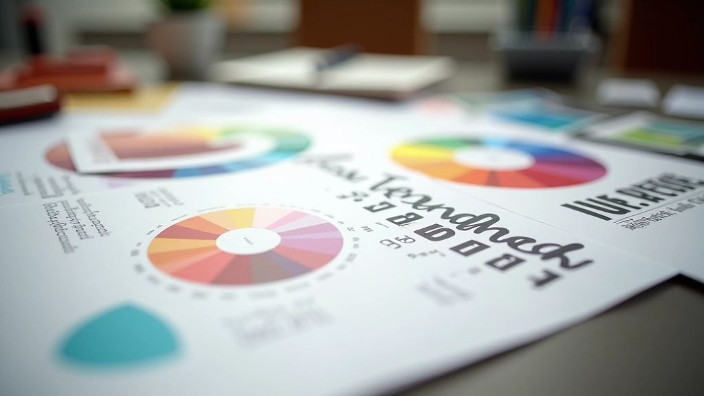 Color wheel and saturation scale displayed with typography overlay, showing contrast relationships